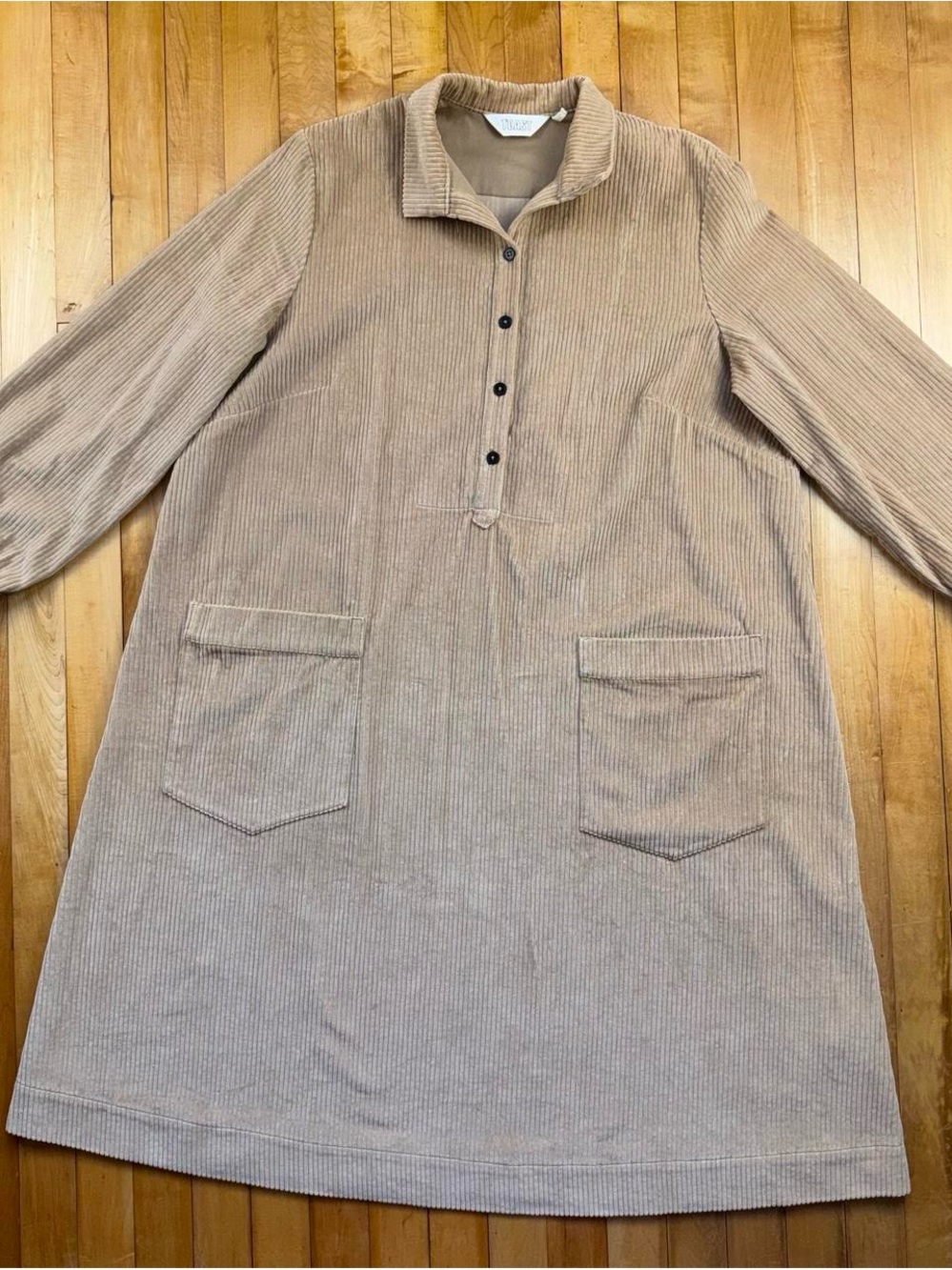 TOAST Corduroy Shirt Dress Beige Size 16
